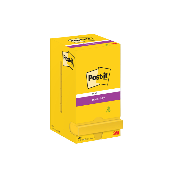 Memoblok 3m post-it 654s 76x76mm ss geel(654-s) - 0