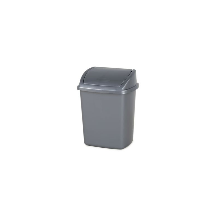 Afvalbak Met Swingdeksel | 8 Liter | Grijs | VB 068407 - 0