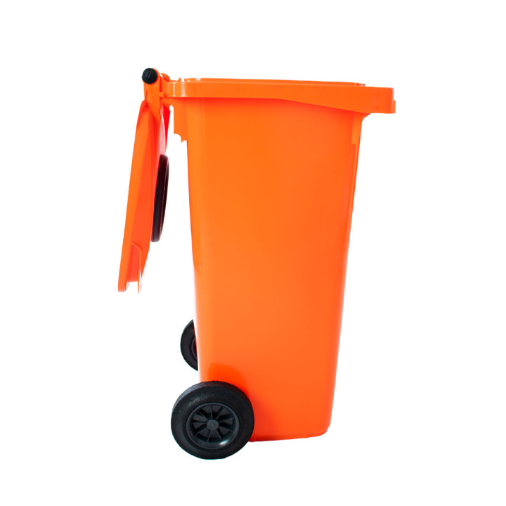 Mini-rolcontainer met rozet, 120 liter, oranje, VB 120500 - 2