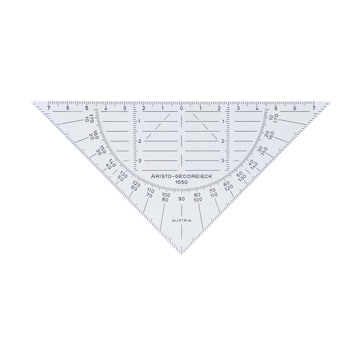Geodriehoek aristo 1550 160mm transp - 0