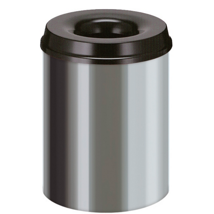 Metalen papierbak, vlamdovend, 15 liter, RVS, VB 101504 - 0