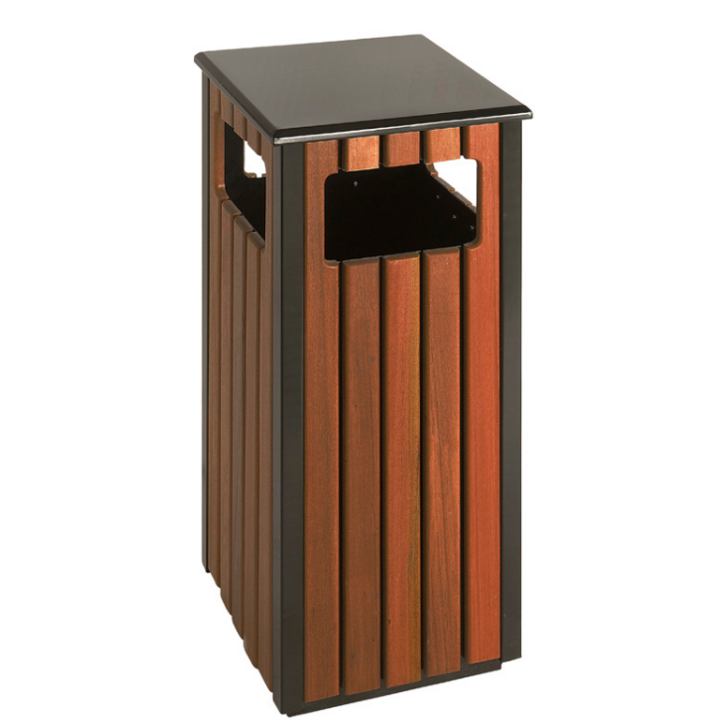 Buitenafvalbak, 36 liter, houtlook/zwart, VB 789494 - 0