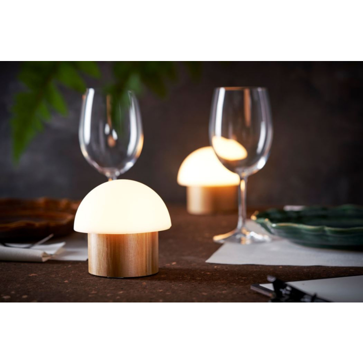 Duni | LED Lamphouder | 105x110mm | Brother Bamboe White | 188170 (4 stuks) - 2