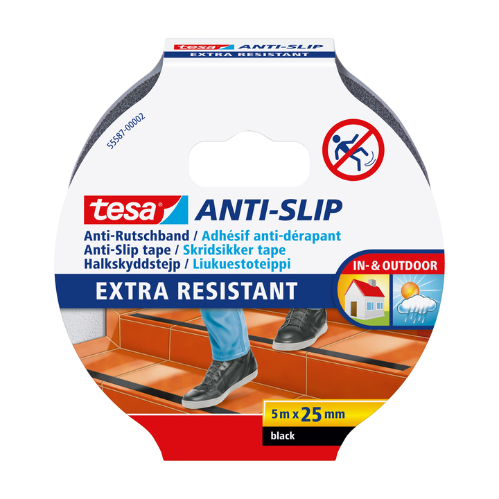 Antisliptape tesa 55587 25mmx5m zwart(55587-00002-11) - 0