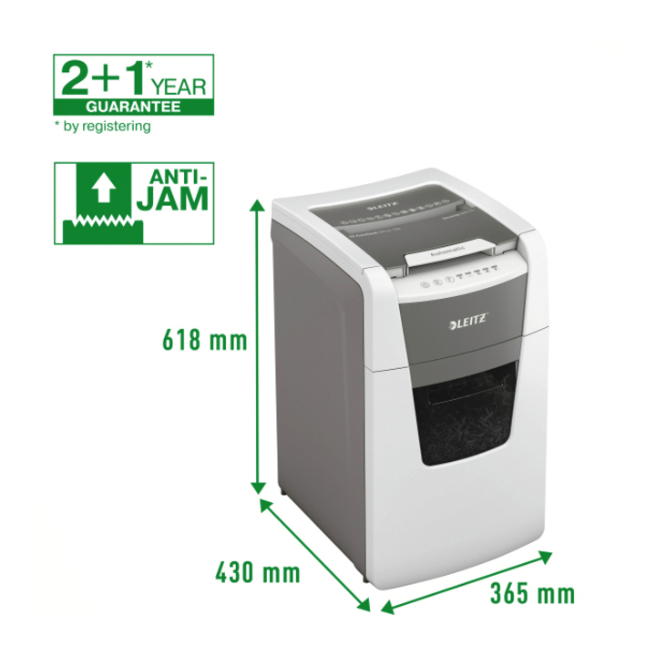 Papiervernietiger leitz iq auto+ office 150 p5 2x15mm(801400 - 3
