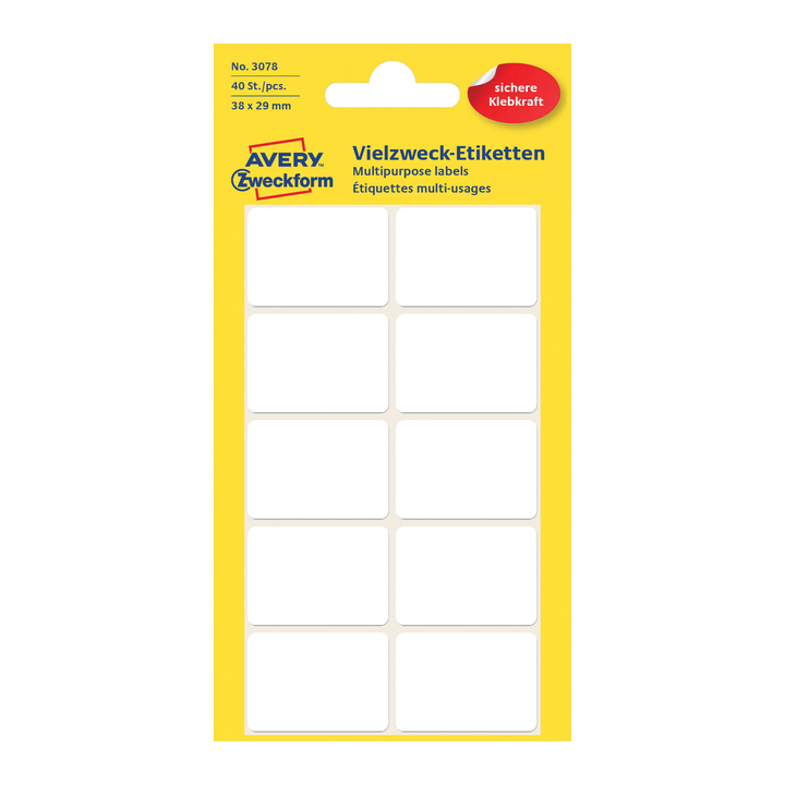 Etiket avery zweck 3078 38x29mm 40st - 0