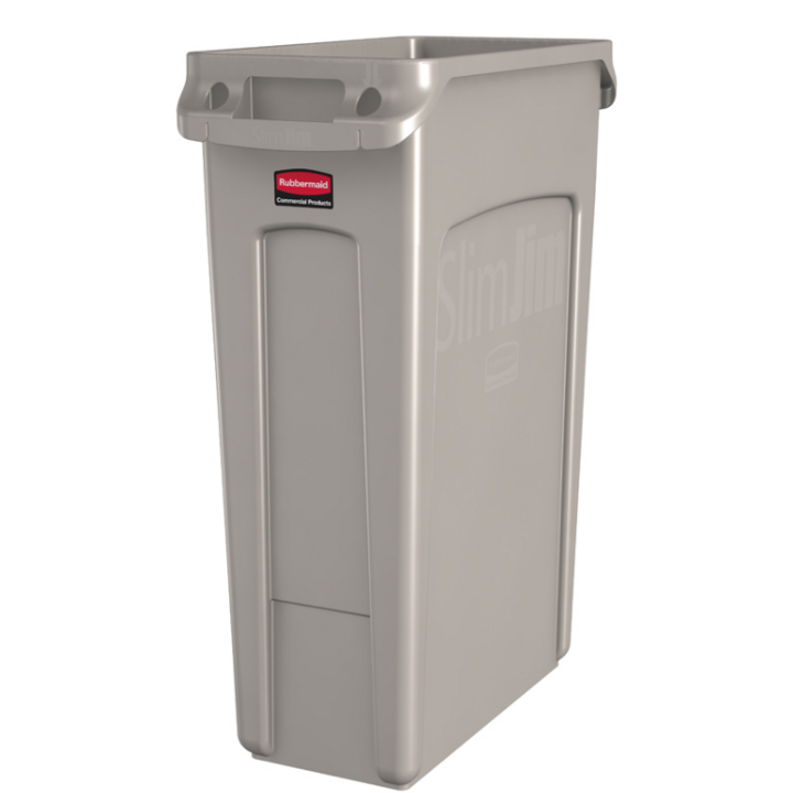 Rubbermaid Slim Jim, afvalbak, 87 liter, beige, VB 186369 - 0