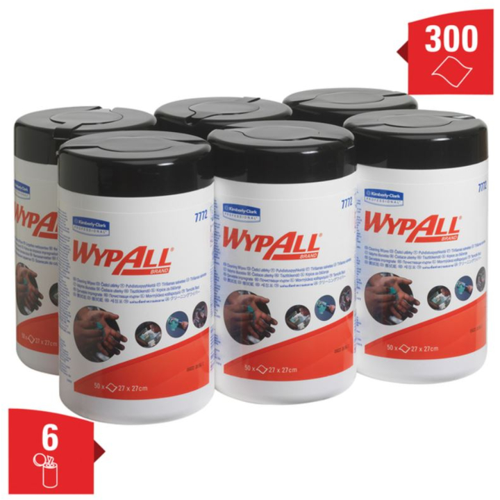 WypAll, geïmpregneerde reinigingsdoekjes, 27x27cm, groen, 7772 (6x50 stuks) - 0