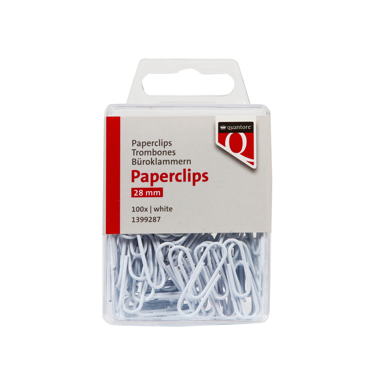 Paperclip quantore 28mm wit 100 stuks(1399287) - 0