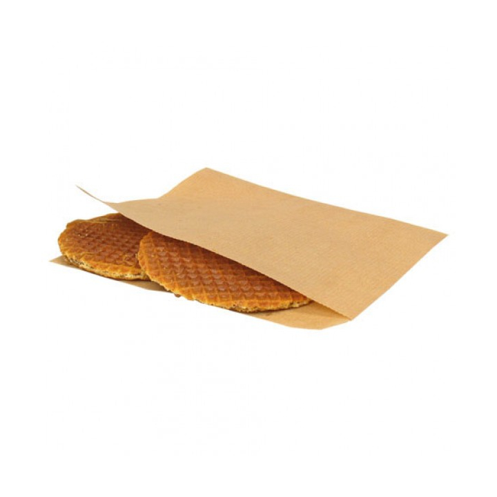 Papieren zak, 40gr bruin, 16x16cm, shoarma, hamburger 1000st - 0