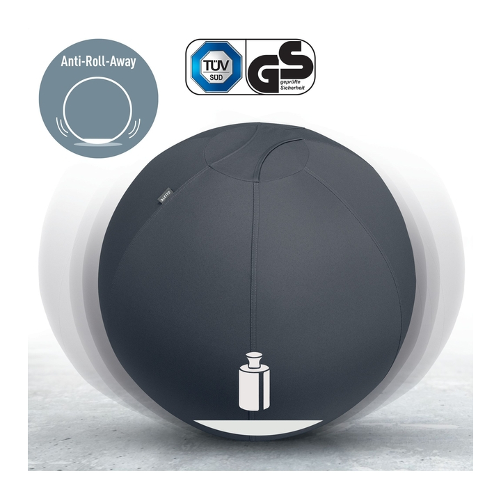 Actieve zitbal leitz ergo 75cm anti-rol donkergs(65430089) - 2