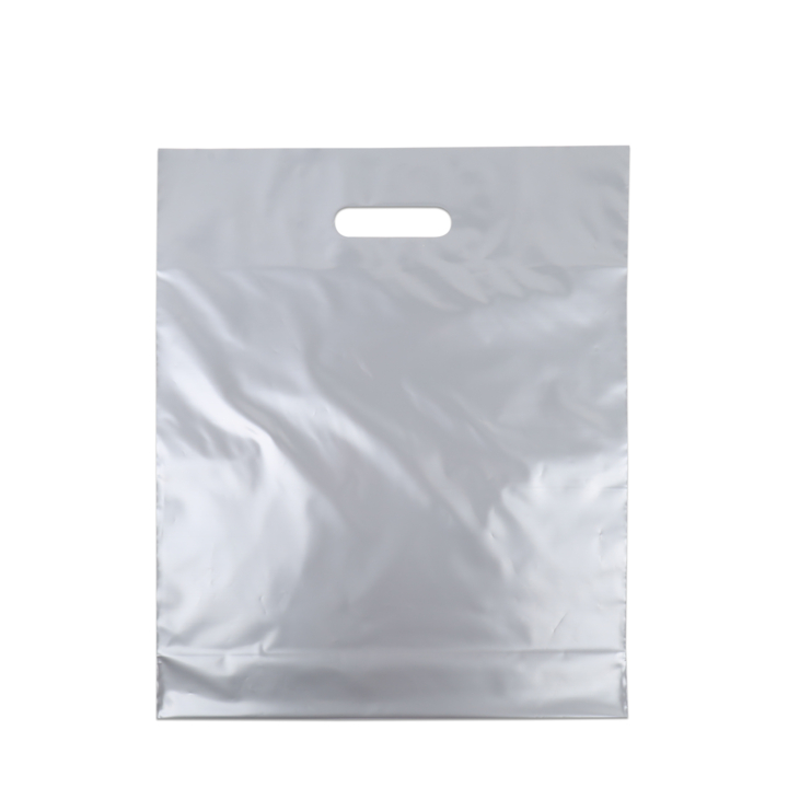 Draagtas, 35x44+2x4cm, ldpe, dkt, zilver (500 stuks) - 0
