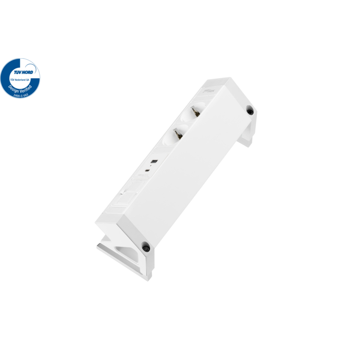 Filex, Power Desk Up 2.0, 2x 230V, keystone, 1x USB A+C, wit - 2