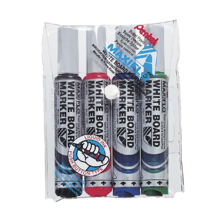 Viltstift pentel mwl5m maxiflo whiteboard 3mm ass - 0