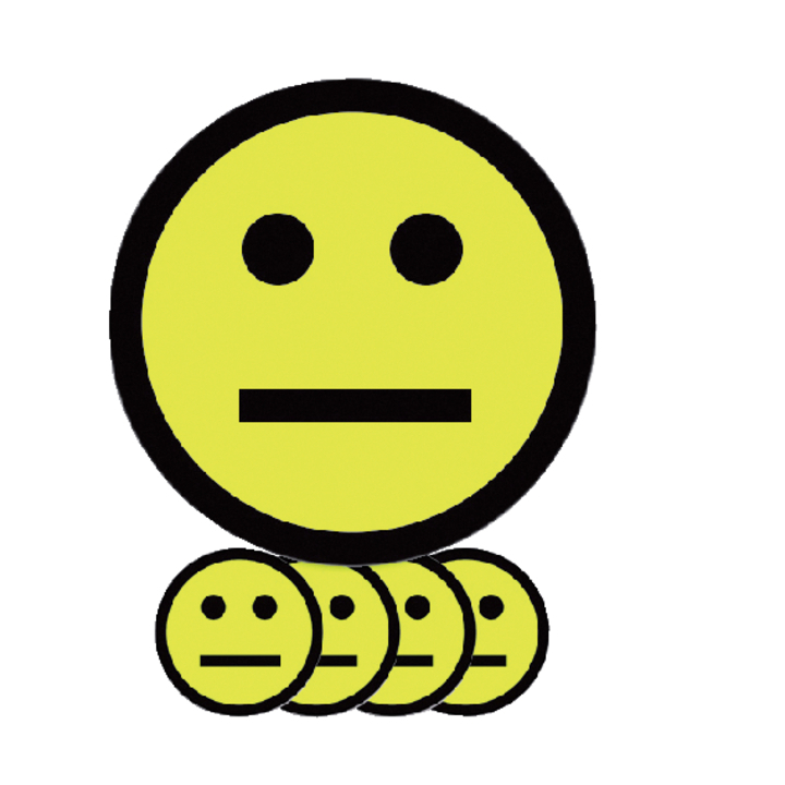 Magneet smiley 5cm emotie neutraal geel(14032.200) - 0