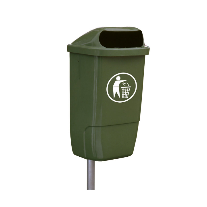 Kunststof buitenafvalbak, 50 liter, groen, VB 870000 - 1