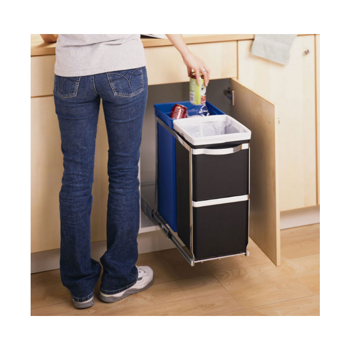 Simplehuman Pull-Out, inbouw afvalbak, 20+15 liter,VB 006963 - 1