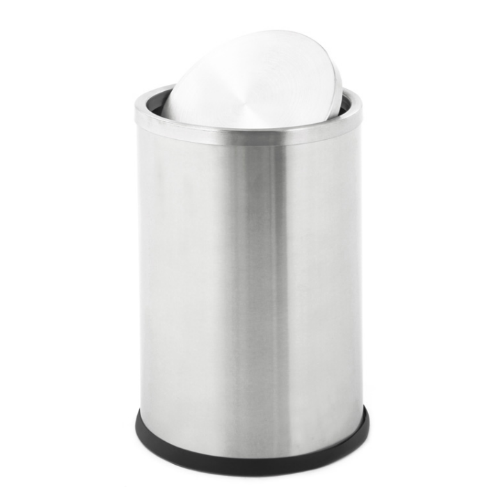 Ronde papierbak met swingdeksel, 10 liter, RVS, VB 650156 - 2
