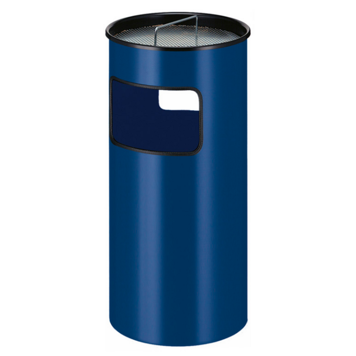Afvalbak met ashouder, 50 liter, blauw, VB 150290 - 0