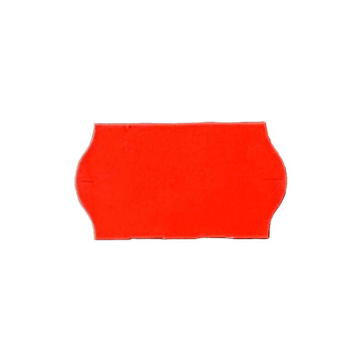 Etiketten Golfrand 25x16 mm Fluor Rood Gom. 5 Ds 40 Rol - 0