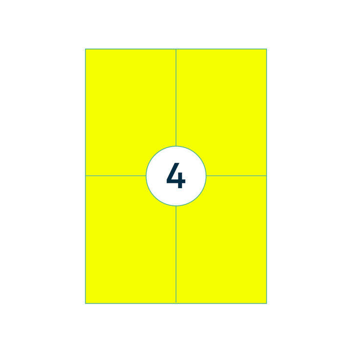 Etiket rillprint 105x148mm fluorgeel 400 etiketten(b84122) - 2