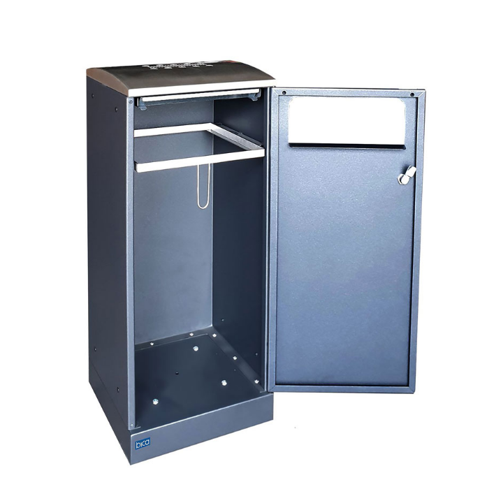 Buitenafvalbak met ashouder, 100 liter, antraciet, VB 197897 - 1