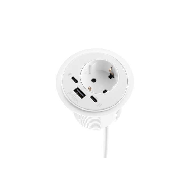 Filex, Power-Spot, eGST, USB A+C, data extension , wit - 1