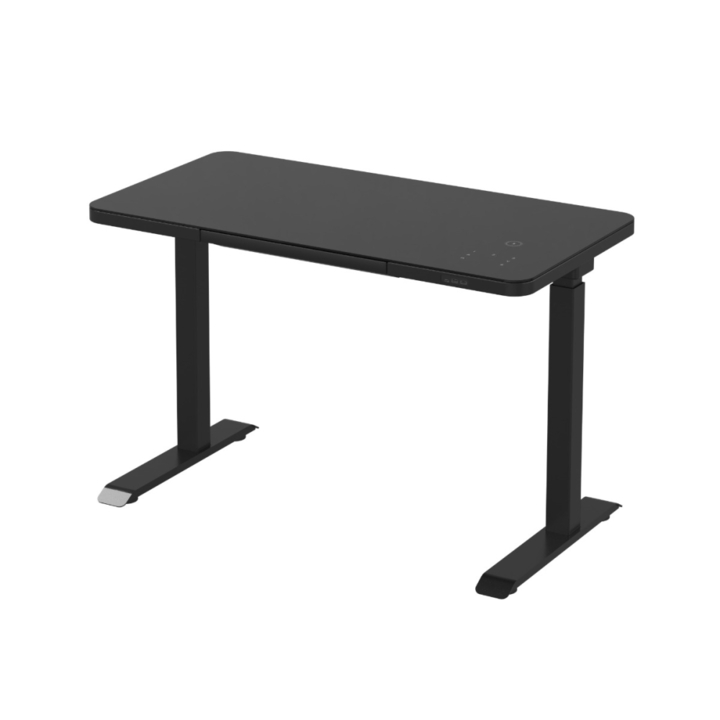 Elektrische zit/sta thuiswerkplek, bureau 114,5x59cm, zwart - 0