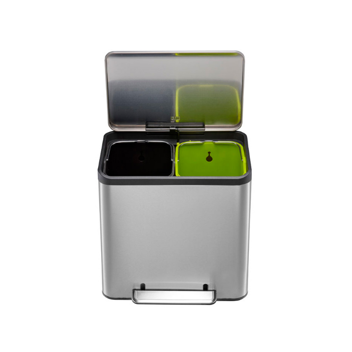 Eko Ecocasa, pedaalemmer, 2x15 liter, mat RVS, VB 912831 - 2