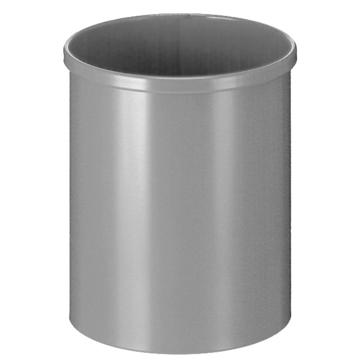 Metalen papierbak, rond, 15 liter, aluminium, VB 100100 - 0