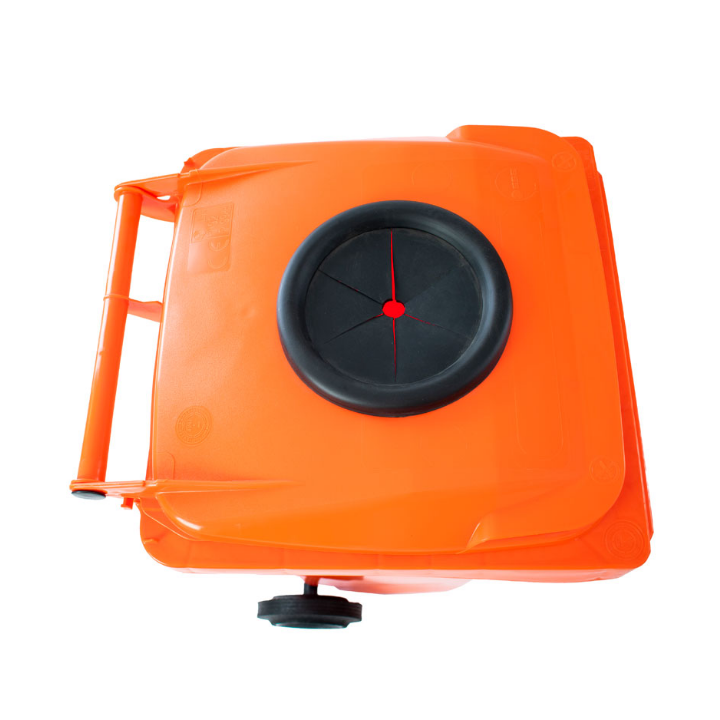 Mini-rolcontainer met rozet, 120 liter, oranje, VB 120500 - 3