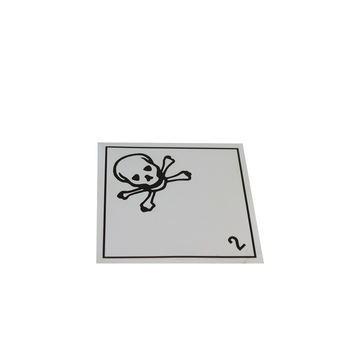 Etiket giftige gassen, PE, 100x100mm, permanent (1000 stuks) - 0