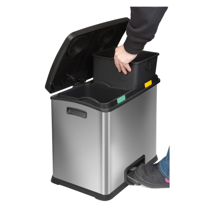 Rejoice EKO, pedaalemmer, 12+12 liter, mat RVS, VB 922824 - 1