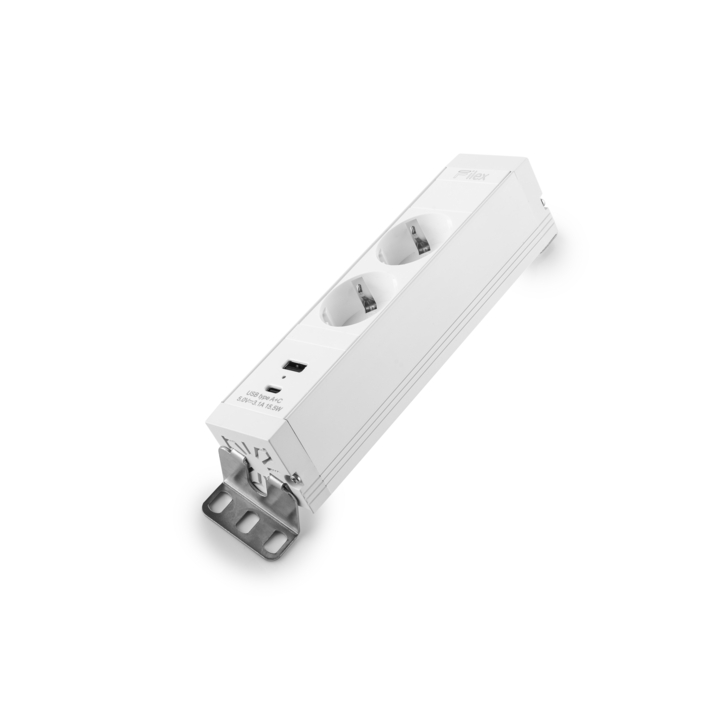 Filex, Power Desk Up 1.0, 2x 230V, USB A+C Charge, wit - 2