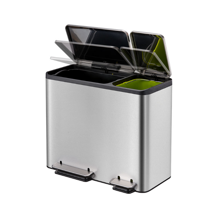 Eko, recycler pedaalemmer, 30+15 liter, mat RVS, VB 912845 - 1