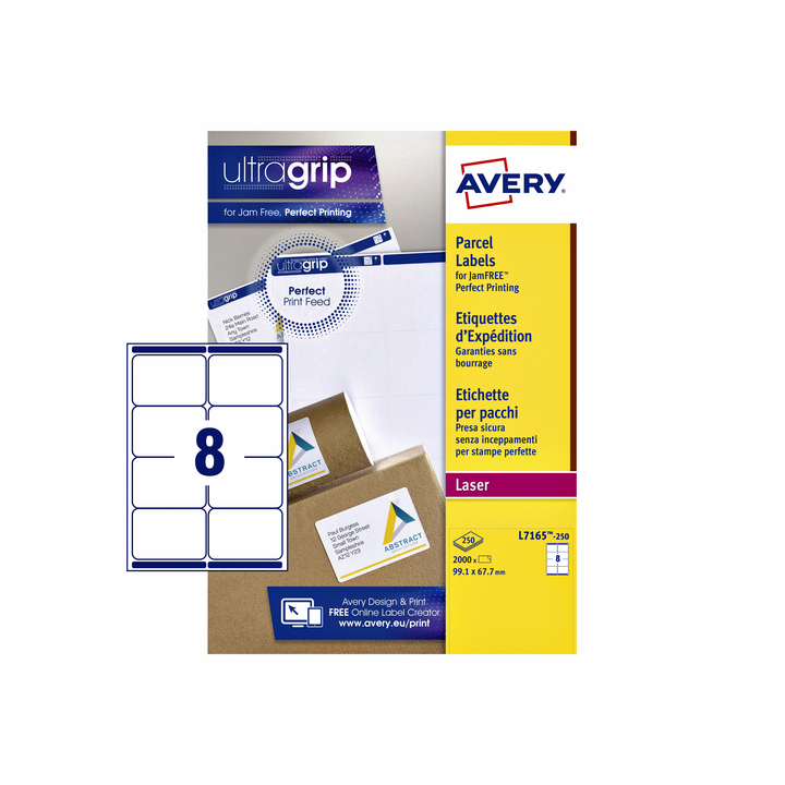 Etiket avery l7165-250 99.1x67.7mm 2000st - 0