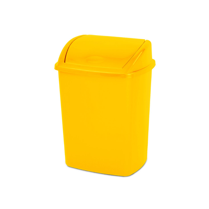 Afvalbak met swingdeksel, 26 liter, geel, VB 058422 - 0