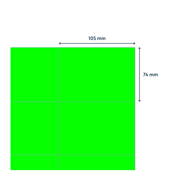 Etiket rillprint 105x74mm fluorgroen 800 etiketten(b84020) - 1