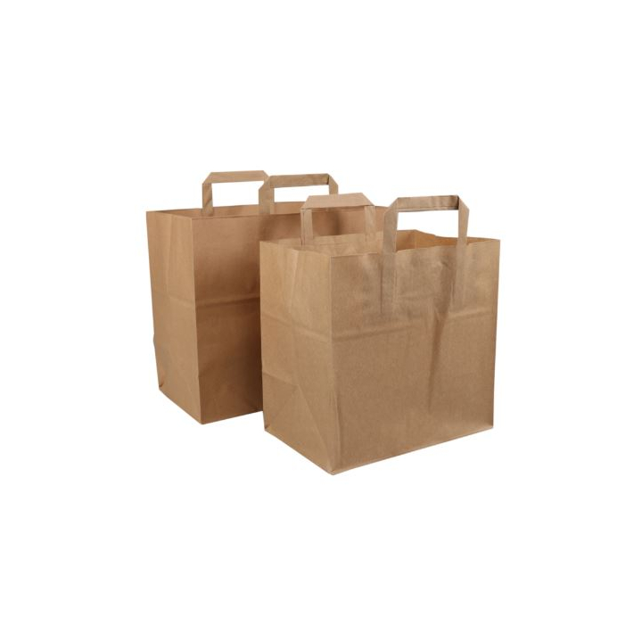 OP=OP snacktas, 32+17x27cm, bruin kraft 70grs (250 stuks) - 0