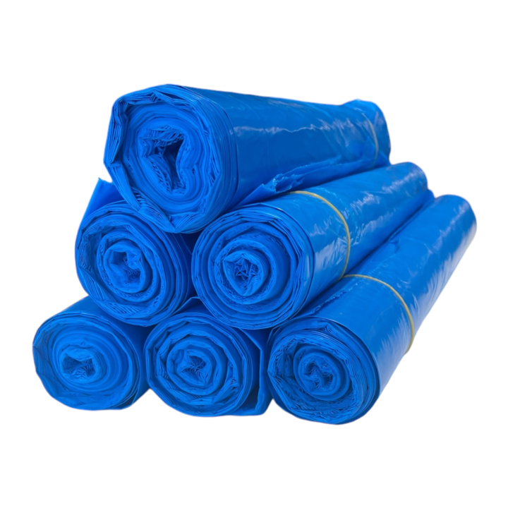 Vuilniszak | HDPE | 70x110cm | 120 Liter | T30 | Blauw (15 rollen x 20 zakken)  - 2