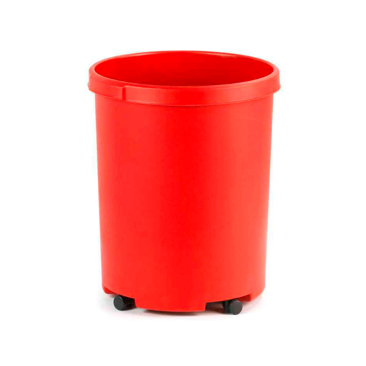Kunststof papierbak, rond, 50 liter, rood, VB 001836 - 1