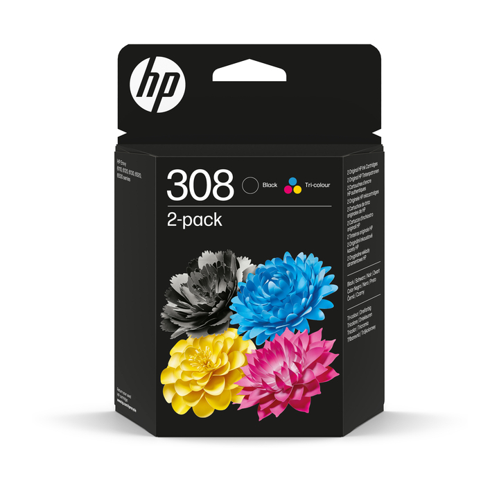 Inktcartridge hp 6l6s6ue 308 zwart + 3 kleuren(6l6s6ue) - 0
