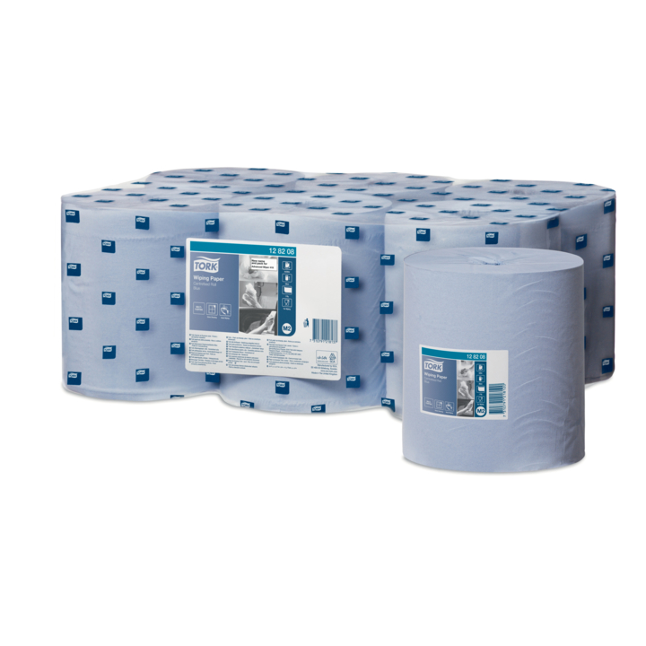 Tork Advanced | Midi Poetsrol | 320 Meter | 1-Laags | Recycled | M2 | Blauw | 128208 (6 stuks) - 0