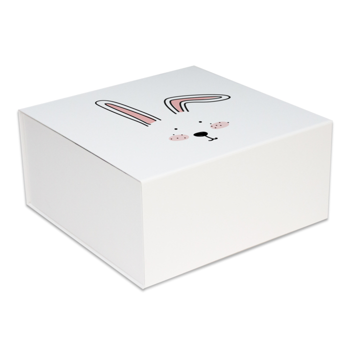 Luxe pasen magneetdozen,Rabbit, 23x23x11cm, wit, (25st) - 0
