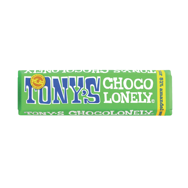 Tony's Chocolonely, chocolade, 47 gram, puur amandel zeezout, nlrpa (1 stuk) - 0