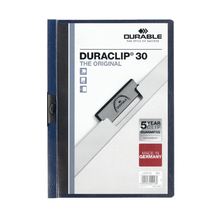 Klemmap durable 2200 a4 pl/tr 3mm nachtblauw(220028) - 0