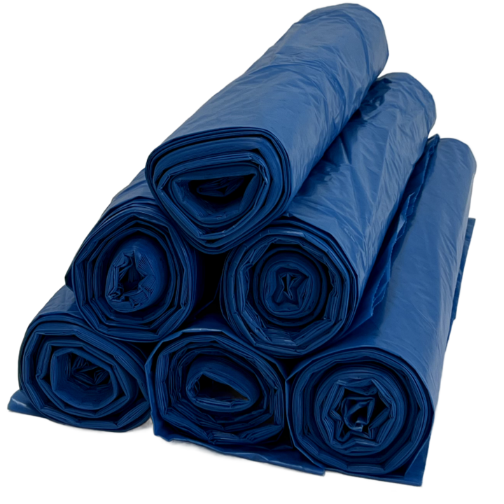 Vuilniszak | LDPE | 90x110cm | 150 Liter | T50 | Blauw (10 rollen x 20 zakken)  - 2