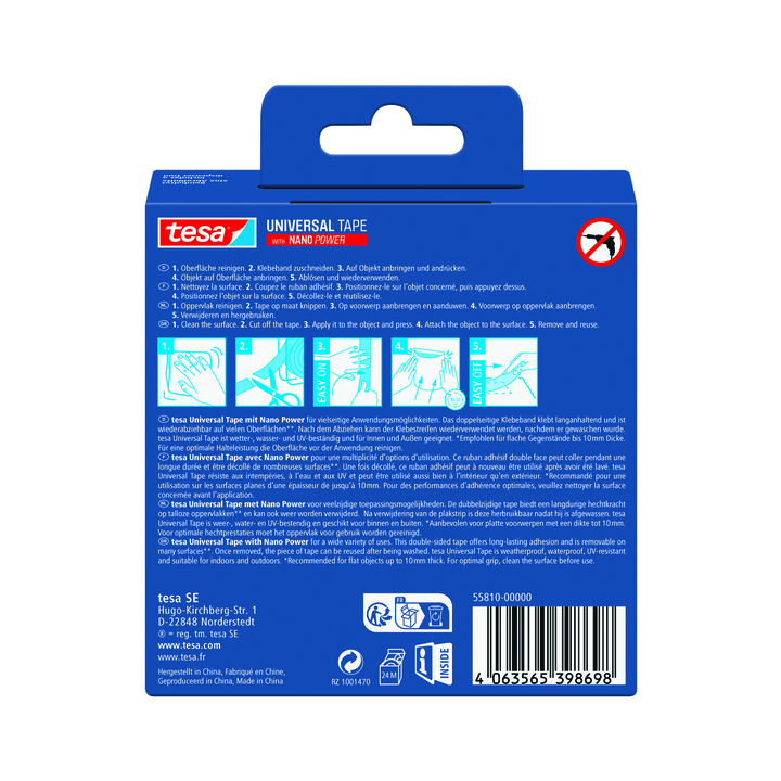 Plakband tesa nano power dubbelzijdig 30mmx3m(55810-00000-00 - 1