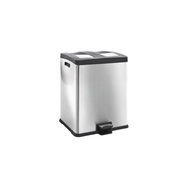 Eko, pedaalemmer met binnenbakken, 2x30 liter, mat RVS, VB 923860 - 0