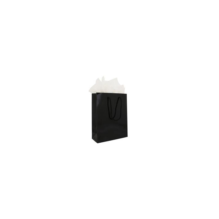 Luxe Pap. Draagtas 18+10x20cm Zwart Ds/100 - 0